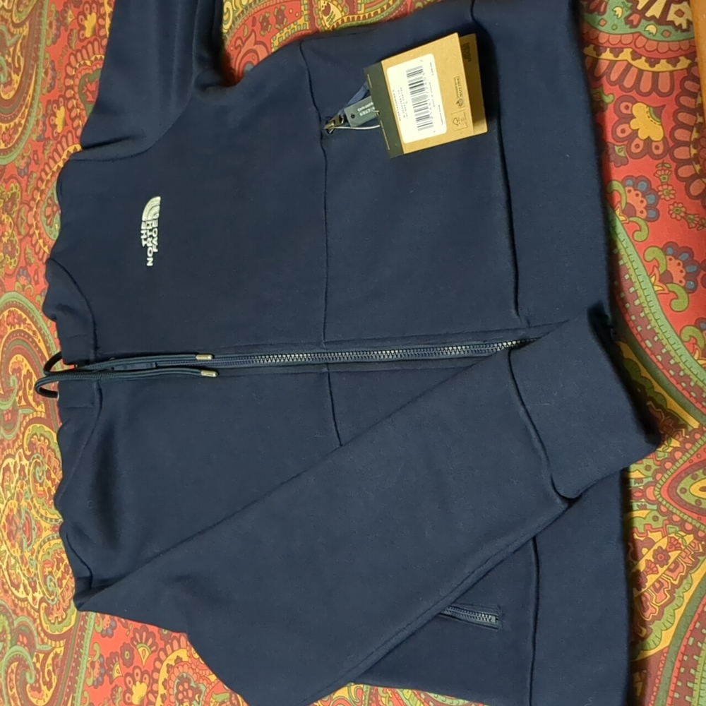 North Face Plushlined Navy Hoodie S NWT